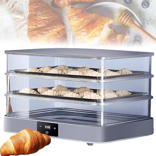 Máquina eléctrica de fermentación, temperatura y humedad ajustables, ideal para masa de pizza y yogur, diseño compacto (489 x 364 x 328 mm)