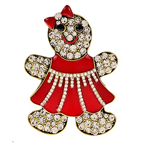 Broche bonhomme de neige en émail et strass pour femme pour les fêtes de Noël