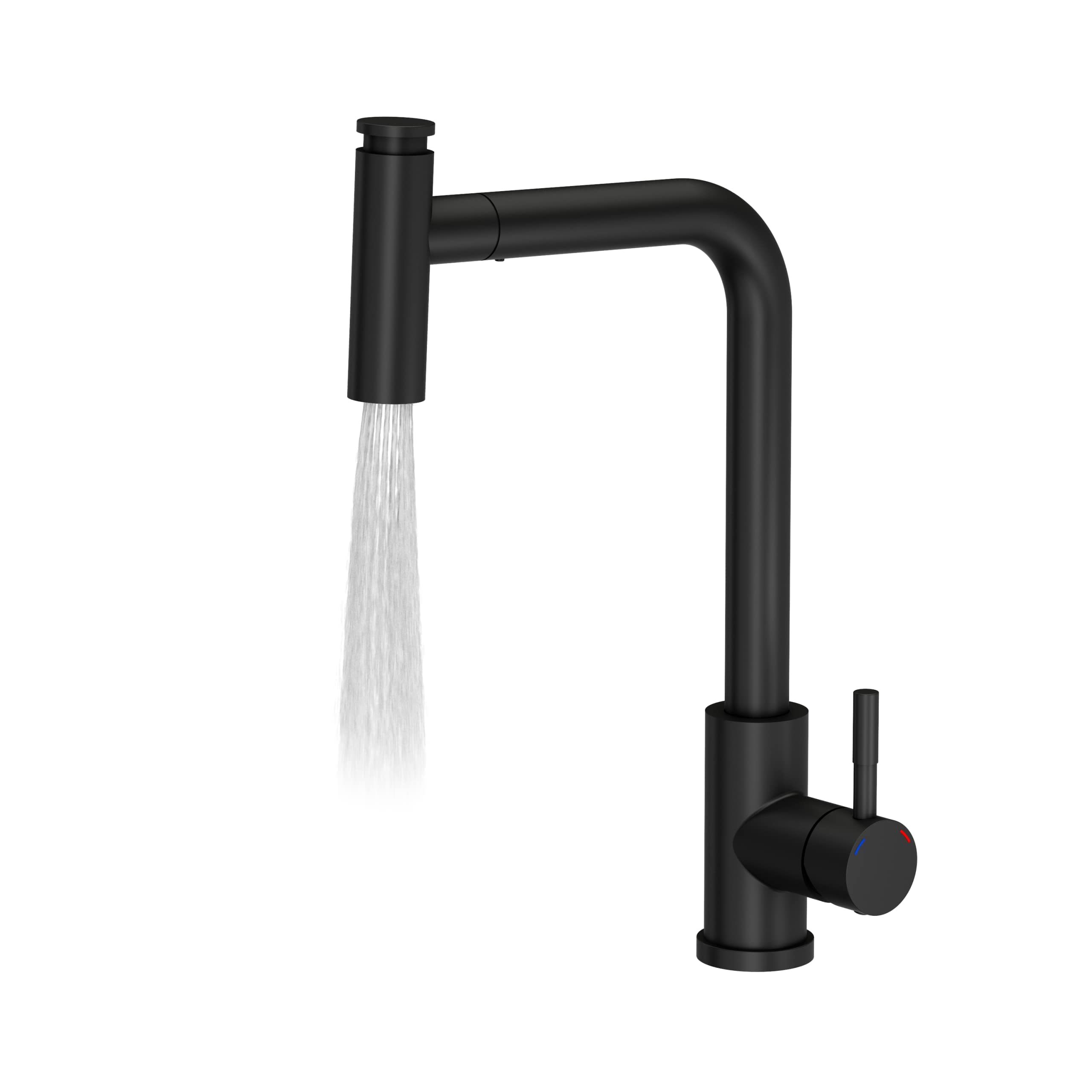 VBChome Fregadero con grifo, color negro, 60 x 45 cm, granito, fregadero empotrado, reversible, moderno fregadero compuesto + sifón, grifo con caño giratorio y extraíble