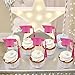 Gyufise 24Pcs 2026 Graduation Cap Cupcake Toppers with Pink Tassel DIY 2026 Congrats Grad Cupcake Picks Graduation Cap 2026 Cupcake Picks for Grad Theme Party Supplies Pink