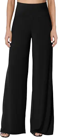 JZC Women's Palazzo Lounge Pants Stretchy Wide Leg Casual Pants Comfy High Waist Flowy Pants S-3XL
