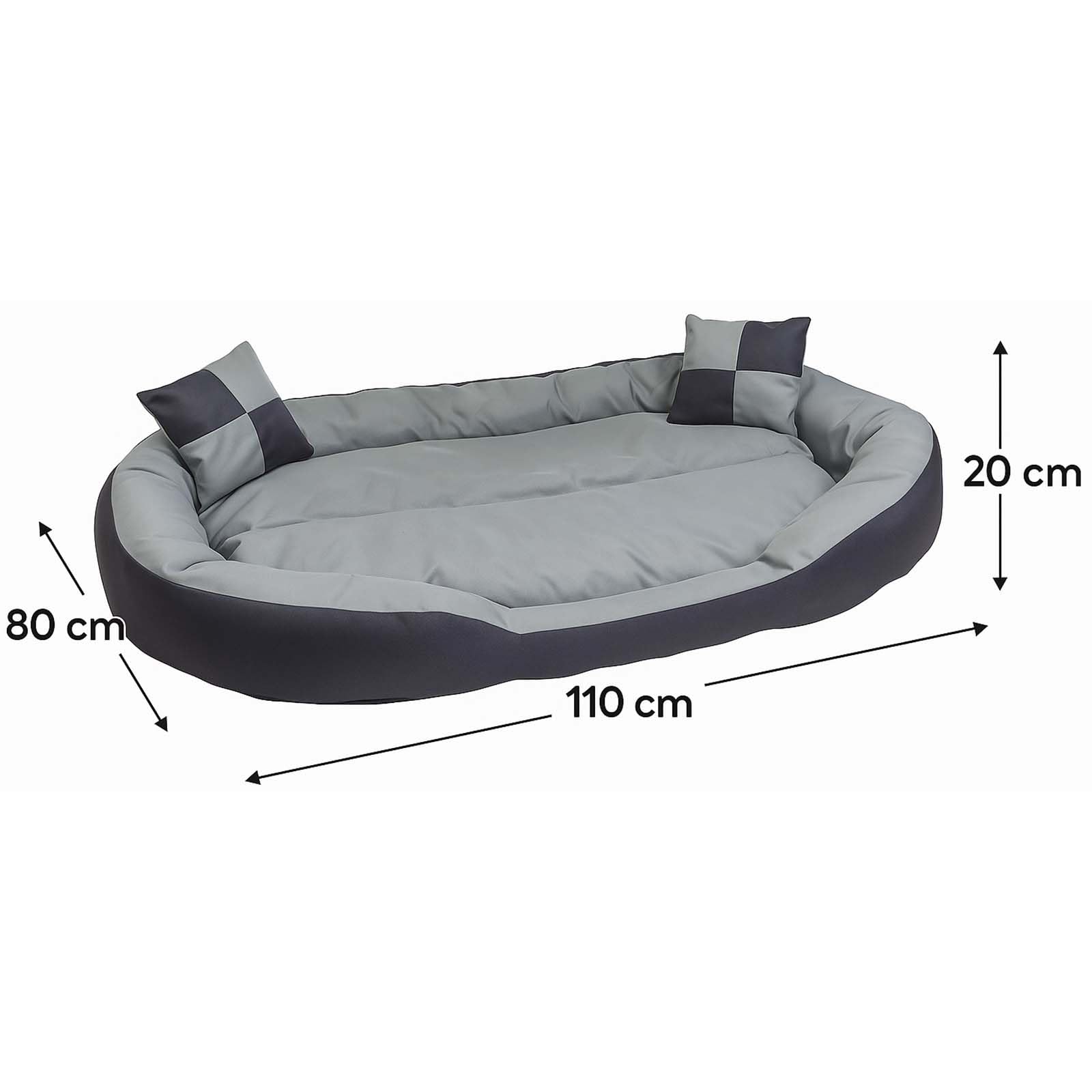 Hossi's Wholesale 2w1 Hundebett XXL - kuscheliges, waschbares Hundekorb Big Tier Sofa - Größe L 110x80x20cm