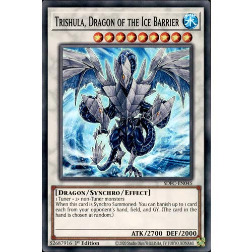 SDFC-EN045 1st Ed Trishula, Dragon of the Ice Barrier Super Rare Card Freezing Chains Single Card