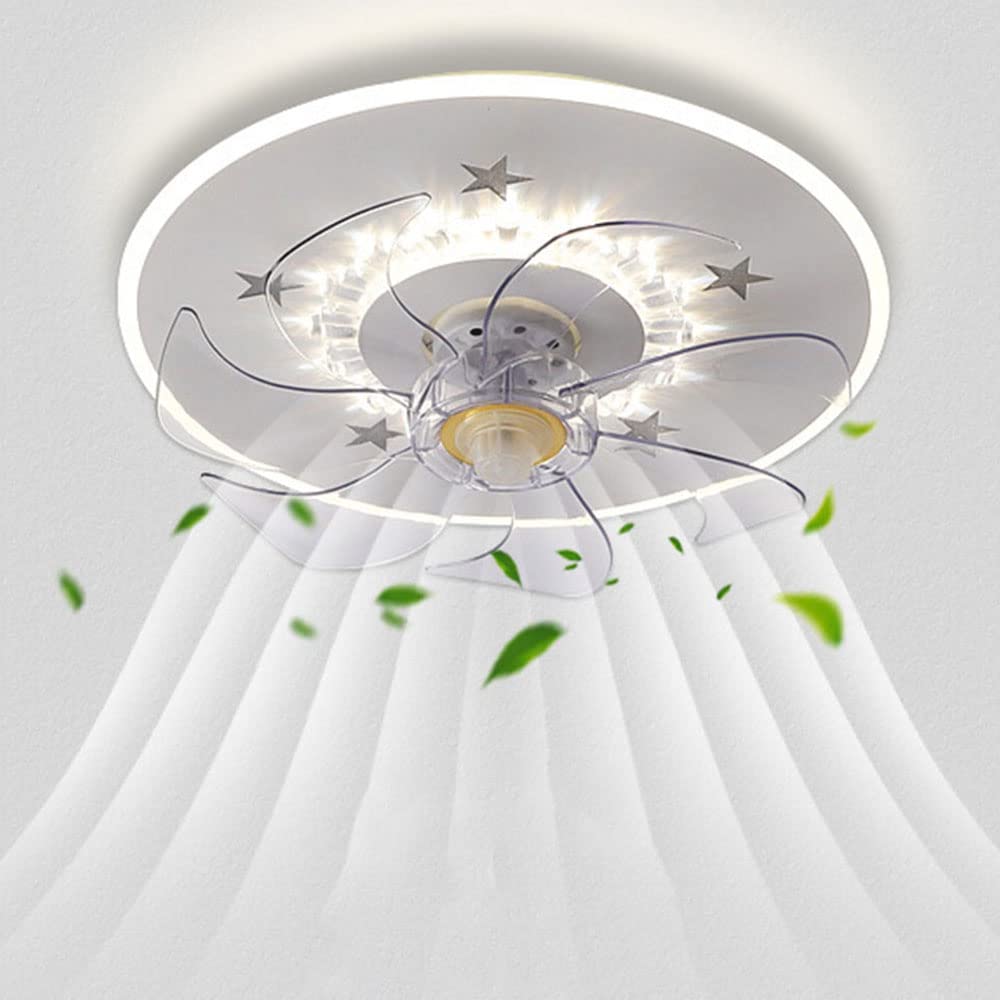 Chambre confortable avec ventilateur de plafond muet et lumière réglable