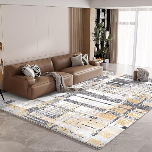 Vamcheer Tapis de Salon Moderne, 200x300 cm Tapis Doux et Épais en Mousse, Lavable et Antidérapant, Style Décoratif Contemporain pour Salon ou Chambre,...