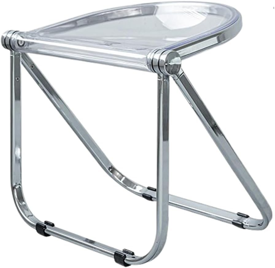 Acrylic Folding Chair Armless Ergonomic Chair Plastic Transparent Foldable Chairs Crystal Clear Dining Chairs Stools for Home, Office, Living Room, Dining Room and Outdoor (Transparent)