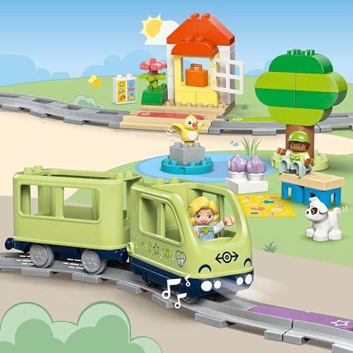 LEGO Duplo Le Train d’Aventures Interactif - Jouet Éducatif 1er Âge - 14 Rails, Briques d'action avec Sons & Lumières et 4 Figurines - Motricité - Cadeau Original pour Fille ou Garçon dès 2 Ans 10427 LEGO Duplo Le Train d’Aventures Interactif - Jouet Éducatif 1er Âge - 14 Rails, Briques d'action avec Sons & Lumières et 4 Figurines - Motricité - Cadeau Original pour Fille ou Garçon dès 2 Ans 10427
