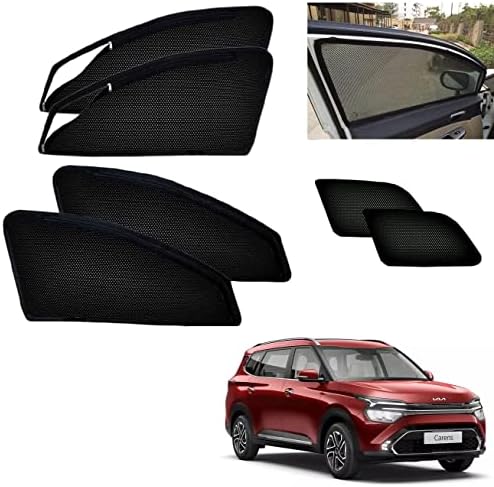 Auto Addict Zipper Magnetic Car Curtain Sunshades (Side Windows,6 Pcs) for KIA CARENS