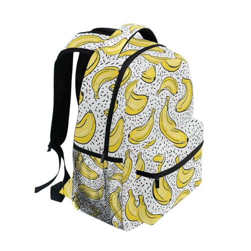 Line Yellow Banana Backpack for School Boys Girls Adults Kids Bookbag Laptop Bag 18L2