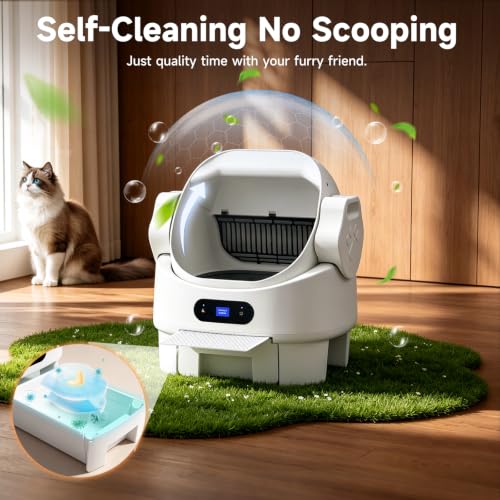 Self Cleaning Open Top Automatic Multiple Cat Litter Box, White - Image 5