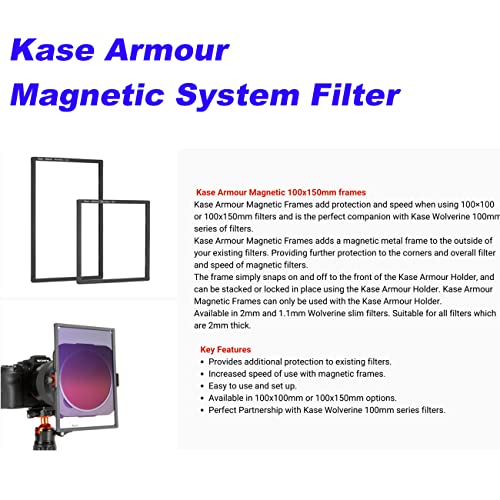 Kase Armour Magnetic Holder Kit Holder/Magnetic Filter Cpl/Square Frame/77/82Mm Adapter Rings/Cap/67/72-82Mm Step-Up Rings #TOP5