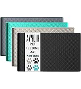 AVYDIIF Silicone Dog Cat Food Mat, Waterproof Slip Resistant Raised Edge Pet Feeding Mats, Pet Bo...