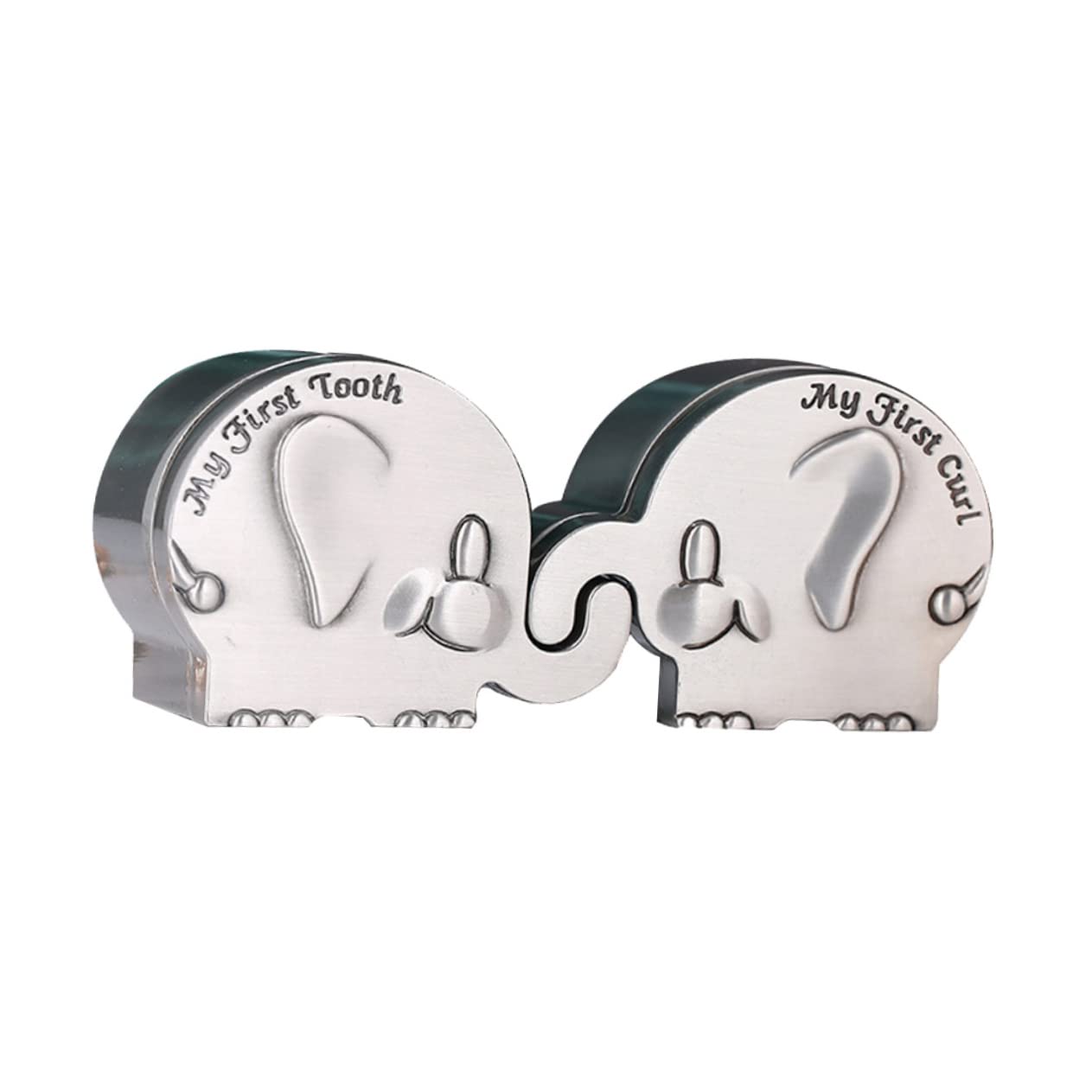 Milisten Caja de Recuerdos para Dientes y Cabello de Aluminio 10X5Cm para Bautizos y Cumpleaños Cajas de para Recién Nacidos