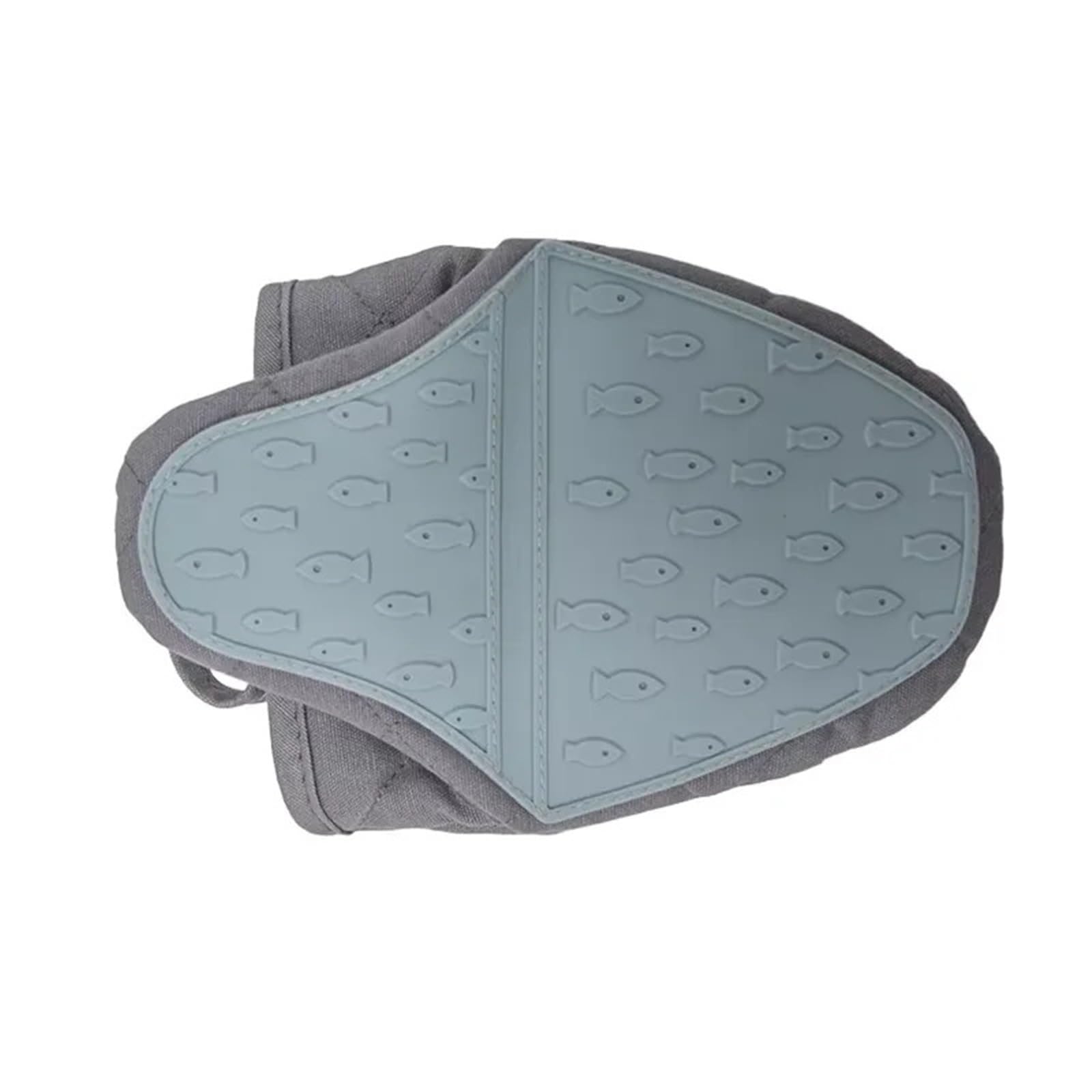 2PCS Fish Shaped Silicone Anti Scald Oven Gloves Kitchen Tray Dish Holder Multi-purpose For Cooking & Baking(Grey)