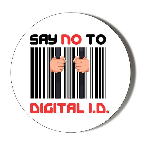 Gift Insanity White Say No To Digital Id - Barcode Prison - Background - 10 X 49Mm Stickers