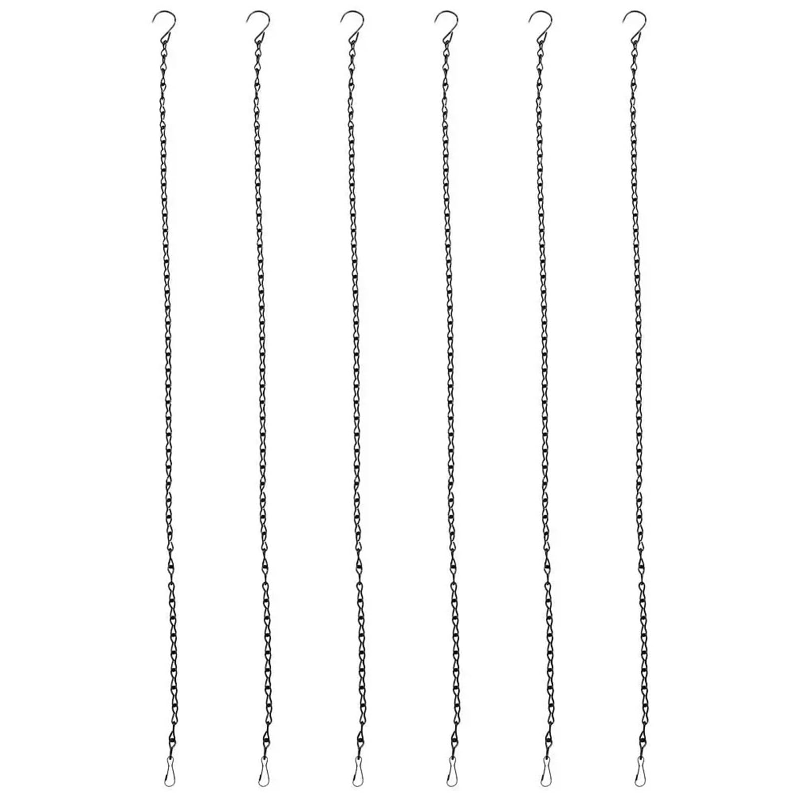 WUYXTO 6Pcs Flower Basket Chain Hanging Chains for Plant Pots Birdhouses Flowerpots Metal Hanger with S Hook Planter For plant