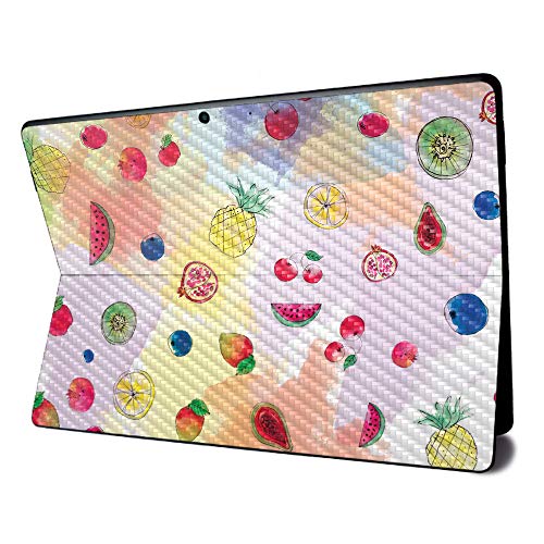 Image of MightySkins Carbon Fiber Skin for Microsoft Surface Pro X - Fruit Water | Textured Carbon Fiber Finish | Easy to Apply, Remove, and Change Styles | Made in The USA