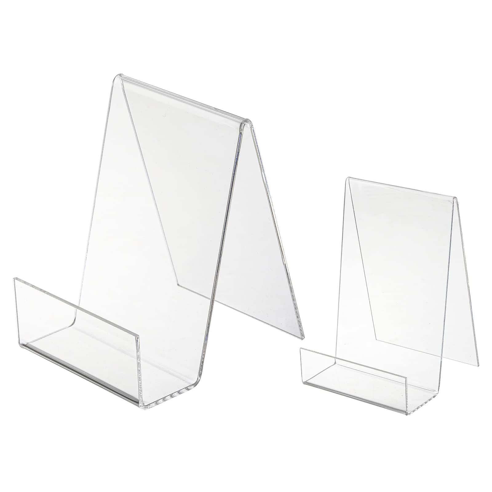 2 Pcs Acrylic Book Display Stand Clear Easel Paper Notebook Stand Transparent Display Stand For Pictures Artwork CDs Phone - View #7