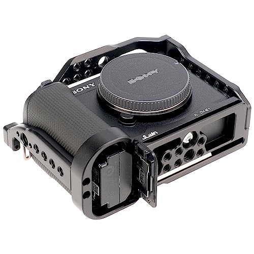 Image of Foto4easy zv-e1 cage for Sony ZV-E1 Camera,Quick Release Plate for Arca-Swiss,1 /4 inch & 3 /8 inch Screw Holes and NATO Rail for Camera Accessories
