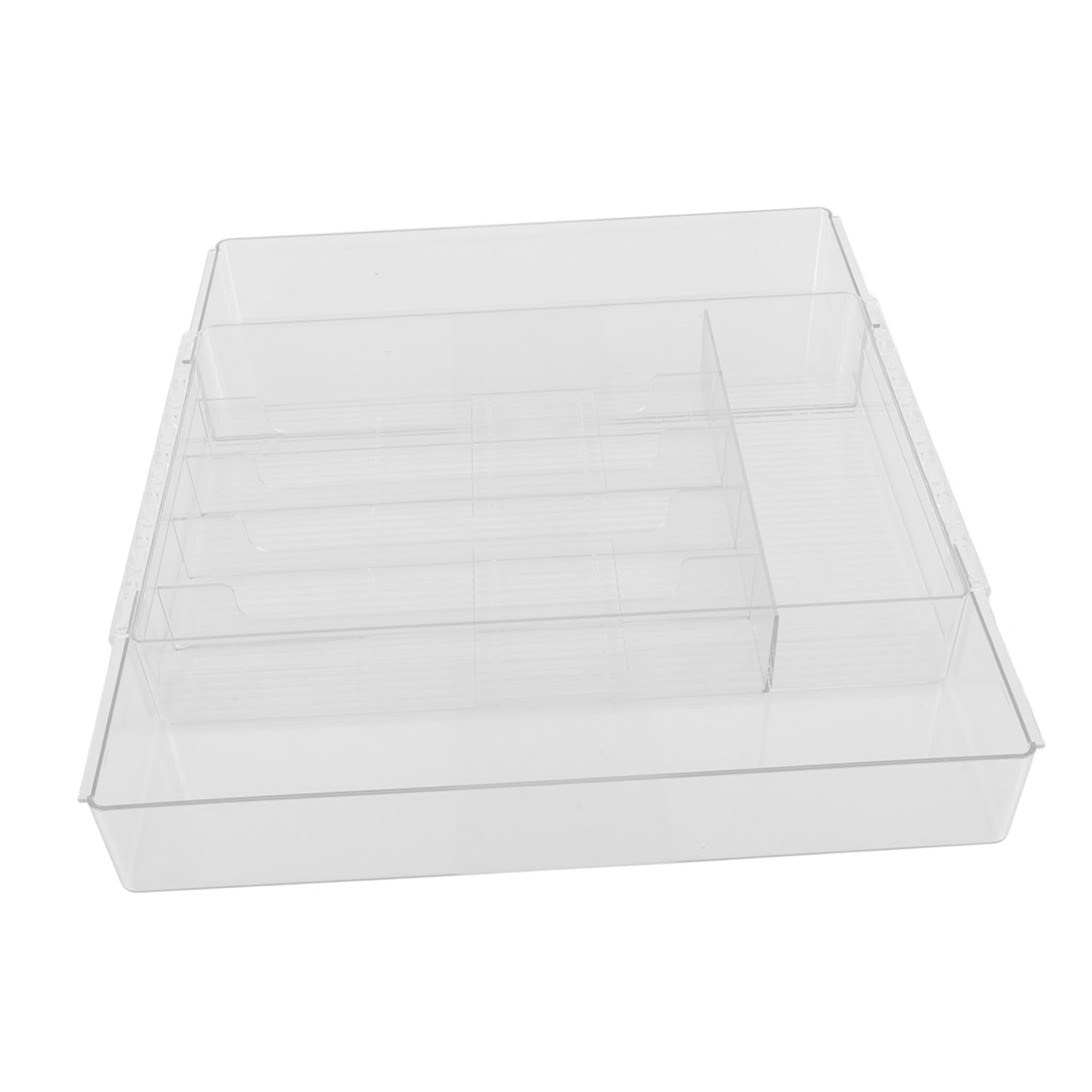Genérico Organizador Extensible para Cubiertos de Acrílico Transparente Bandeja para Utensilios de Cocina Compartimentos Múltiples Tamaño Mediano Adecuado para Cajones y Organización