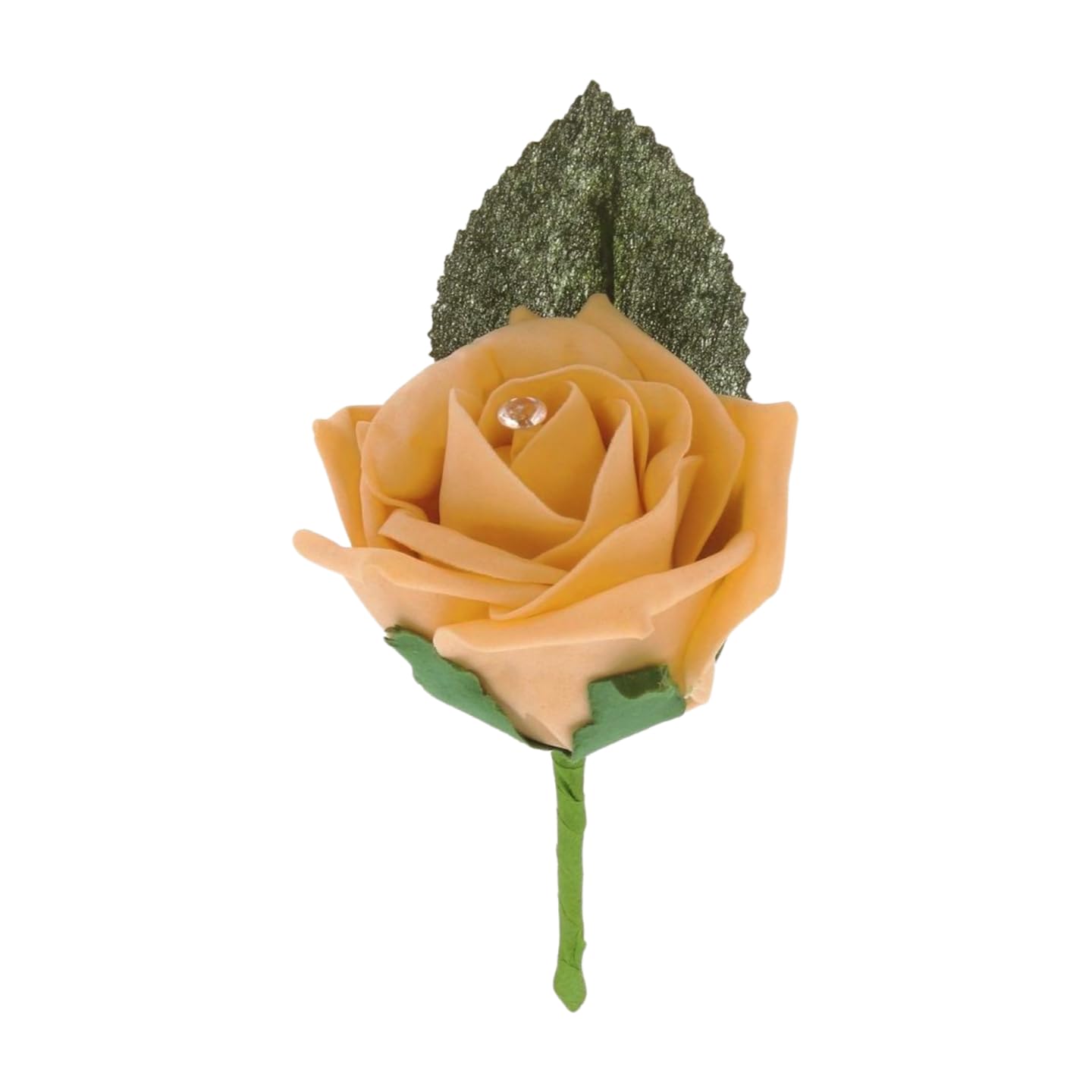 Shimmer-hj 50 Gold Handmade Rose Buttonholes with Diamante - Perfect Artificial Flower Boutonniere & Corsage for Weddings, Proms, Bridal Parties, Bride, Groom, Bridesmaid, and Guests