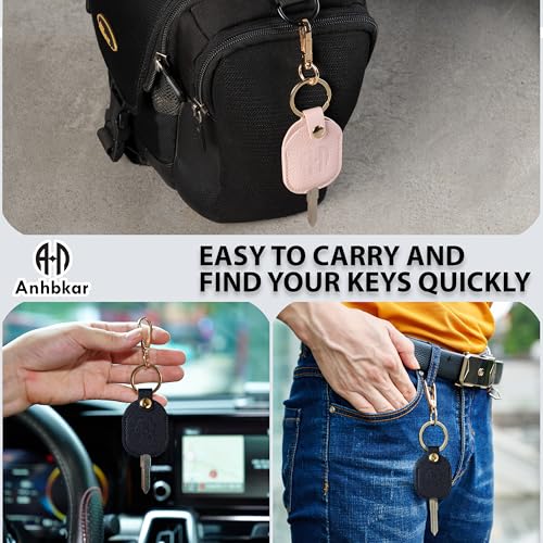 Image of Leather Keys Sleeve for Broken Car Key Loop Replacement - Cute Keychain Cover - Protector, Holder for Men & Women
