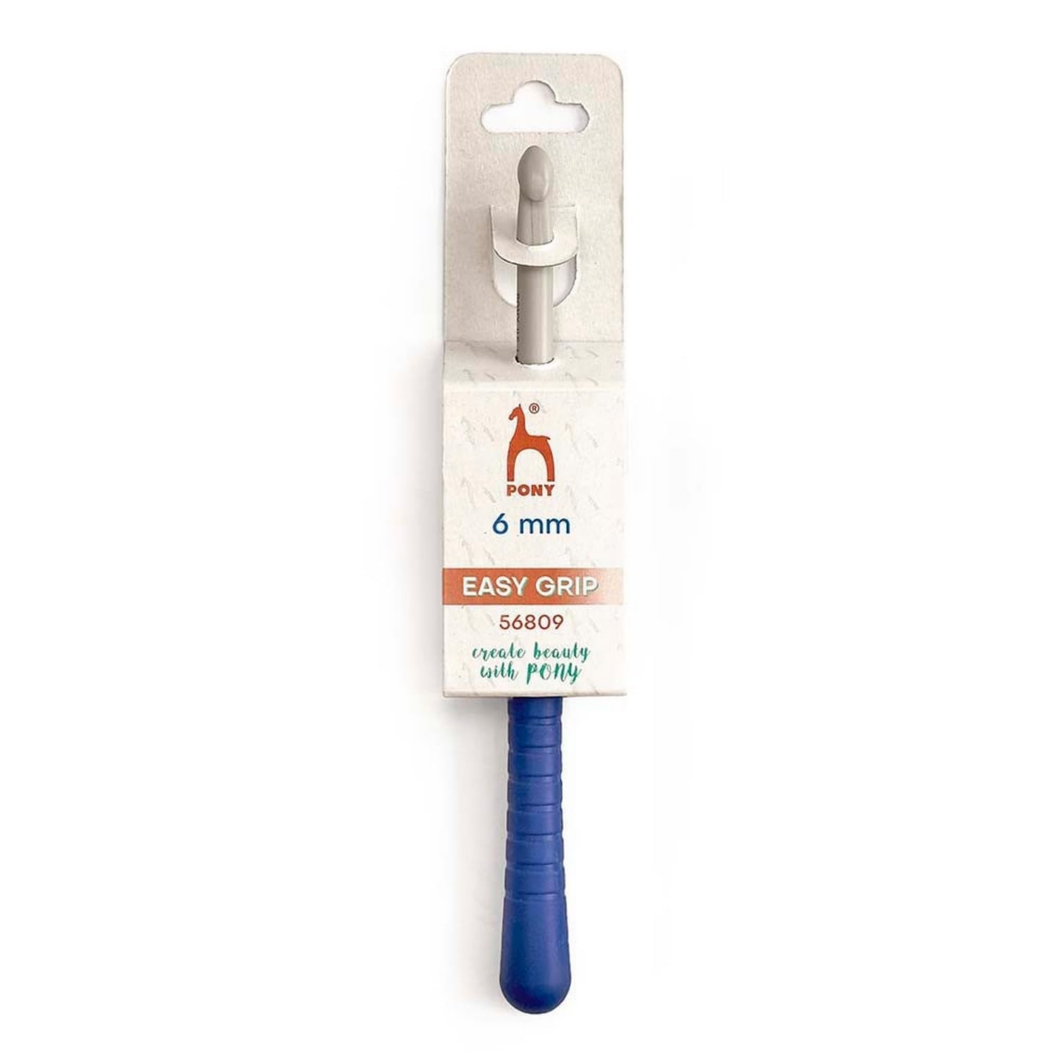Pony Easy Grip Crochet Hook with Flat Finger/Thumb Rest - 6.0mm (UK 4 - US J/10)