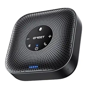 EMEET Conference Speakerphone M0 Plus, 4 AI Mics 360 Voice Pickup, Noise Reduction, USB C Speaker, Bluetooth Conference Speaker for 8 People w/Daisy Chain for 16 Compatible with Leading Software
