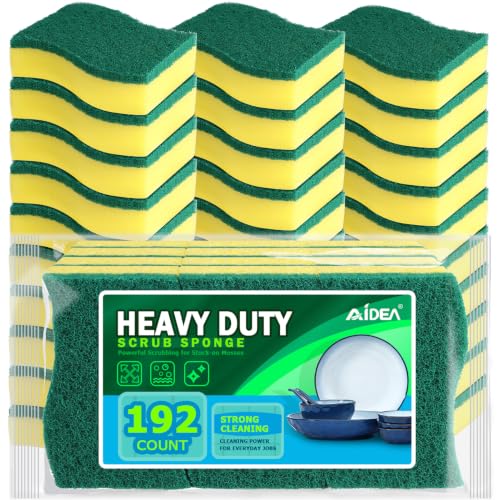 Image of AIDEA Sponges Kitchen, 192-PK Heavy Duty Dish Sponge Kitchen, Scrub Sponges