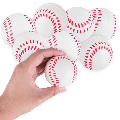 Mini Foam Sports Balls 24 Pack Balls For Kids Adults Mini Baseball Football Basketball Soccer Stress Ball Bulk Toy Little Big Game Party Decoration Balls Small Foam Relaxable Balls (Baseball) #TOP1