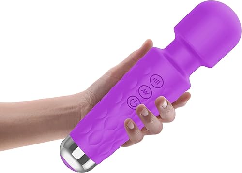 Adiliugan Mini masajeador personal con 8 velocidades, 20 patrones, recargable, de mano, potente, silencioso, impermeable, perfecto para aliviar el