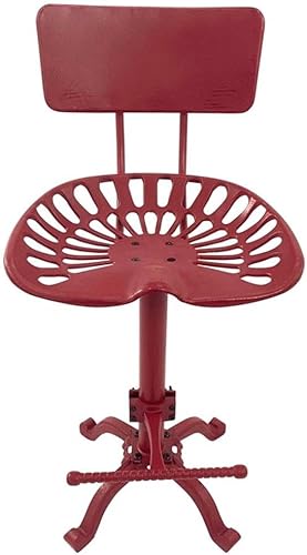 Carolina Classic Taburete de asiento de tractor August con respaldo en rojo Carolina Classic Taburete de asiento de tractor August con respaldo en rojo