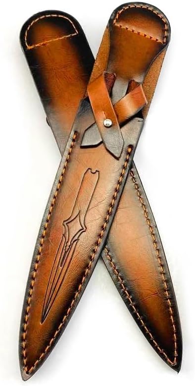1PC Leather Knife Sheath, Handmade Top-layer Protective Case with Snap Closure Fits for Outdoor Camping, Hiking