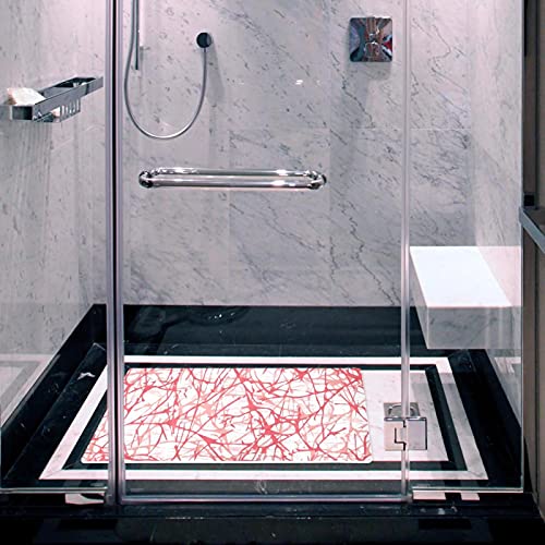 Tapis baignoire lavable en machine rose camouflage avec ventouses de fixation - 7
