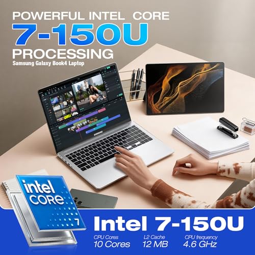 Image of Samsung 15.6 Laptop Computer, Intel 10-Core 7 150U, Win11 Pro, Free Office 365 for The Web, 16GB RAM, 512GB SSD, 256GB SD Card, Backlit KB, 15.6 inch FHD Anti-Glare Display, Fingerprint