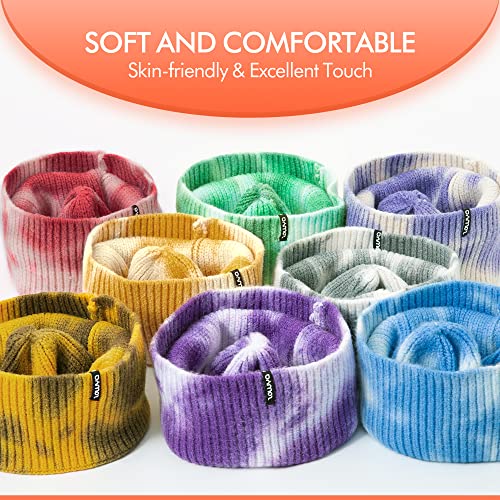 Zowya Tie Dye Cuffed Beanie With Excellent Touch For Women Men 1 Hat Skin-Friendly Skull Cap Winter Stretchable Knit Hat Colorful Warm Fashion Grey #TOP3