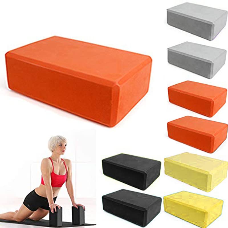 Yoga Blocks Set of 2, Non-Slip High Density EVA Foam Pilates Brick for Stability, Balance & Deep Stretching, Lightweight Yoga Accessories for Home Exercise, Meditation & Flexibility (Orange)