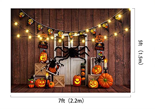 Kate Halloween Photography Backdrop 7x5ft/2.2x1.5m Horrible Pumpkin Spider Photo Studio Background for Costume Dress-up Party Photo Studio Props - Image 3