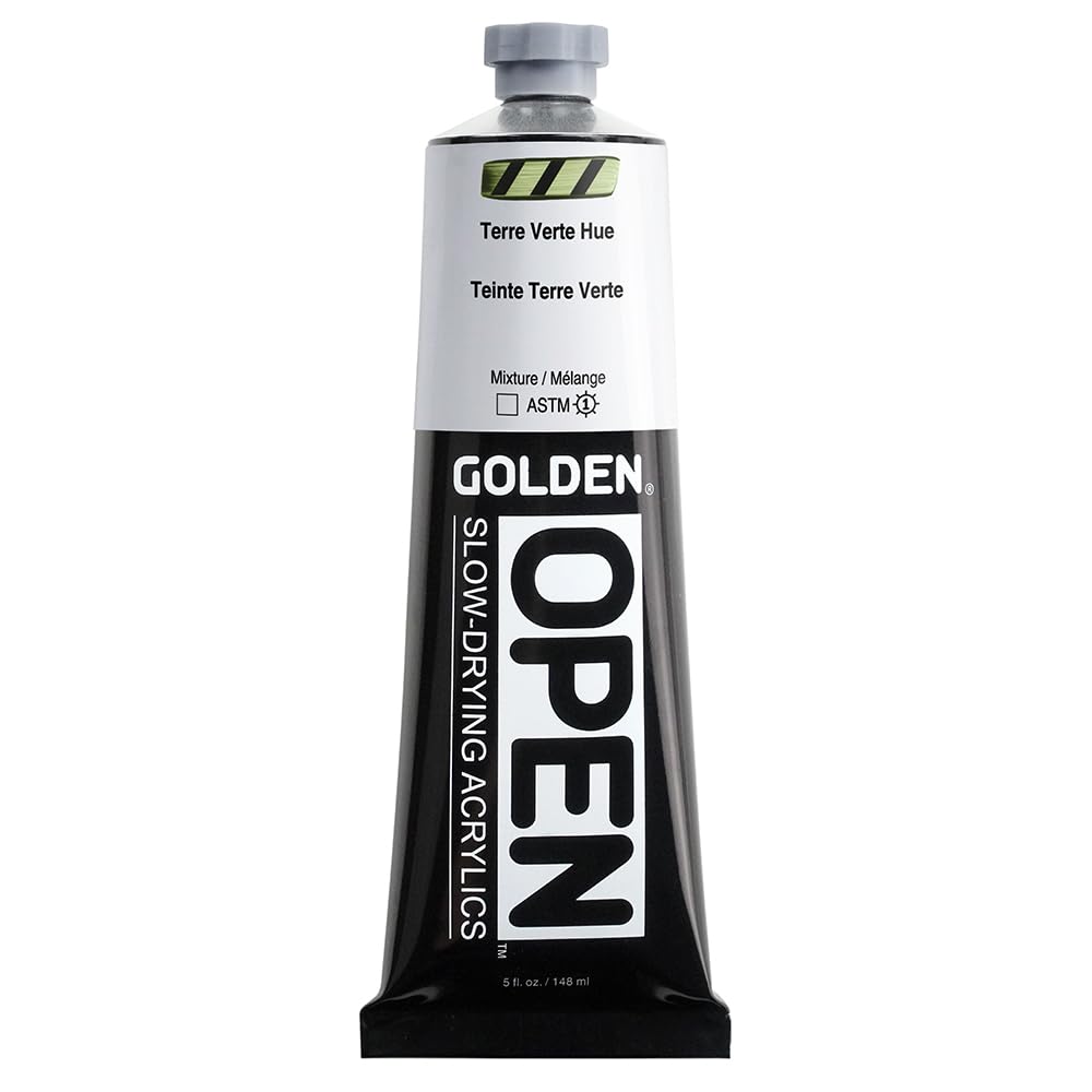 GOLDEN OPEN Slow-Drying Acrylics, Terre Verte Hue, 5 fl. oz. Tube Terre Verte Hue 5 Fl Oz (Pack of 1)