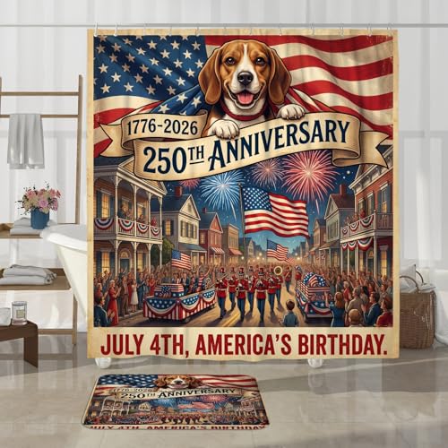 Ensemble rideau de douche beagle : cadeau original d'anniversaire - 4