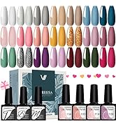 VANREESA 24PCS Gel Nail Polish Set 21 Colors Nail Gel Polish Set Gel Nail Kit Soak Off Nail Polis...