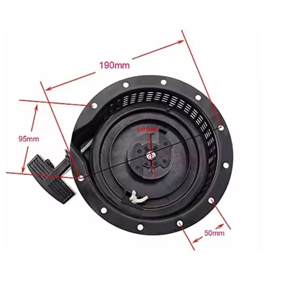 Conjunto de Arranque de Retroceso, trinquete de Nailon Apto for Yamha MZ360 EF6600 185F, Motor de Gas, generador de 5KW, Arranque por Cuerda