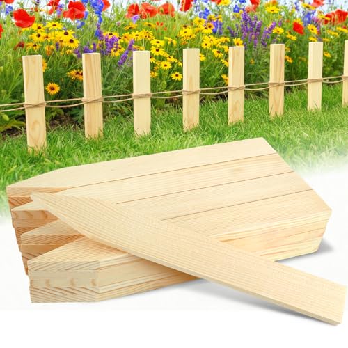 UCandy Wooden Garden Stakes 12 Survey Grading Stakes Garden Ground Stake with Sharp Point 16 Pack Wood Plant Support Stake Sign Posts for Silt Fence Backyard Boundaries Baselines