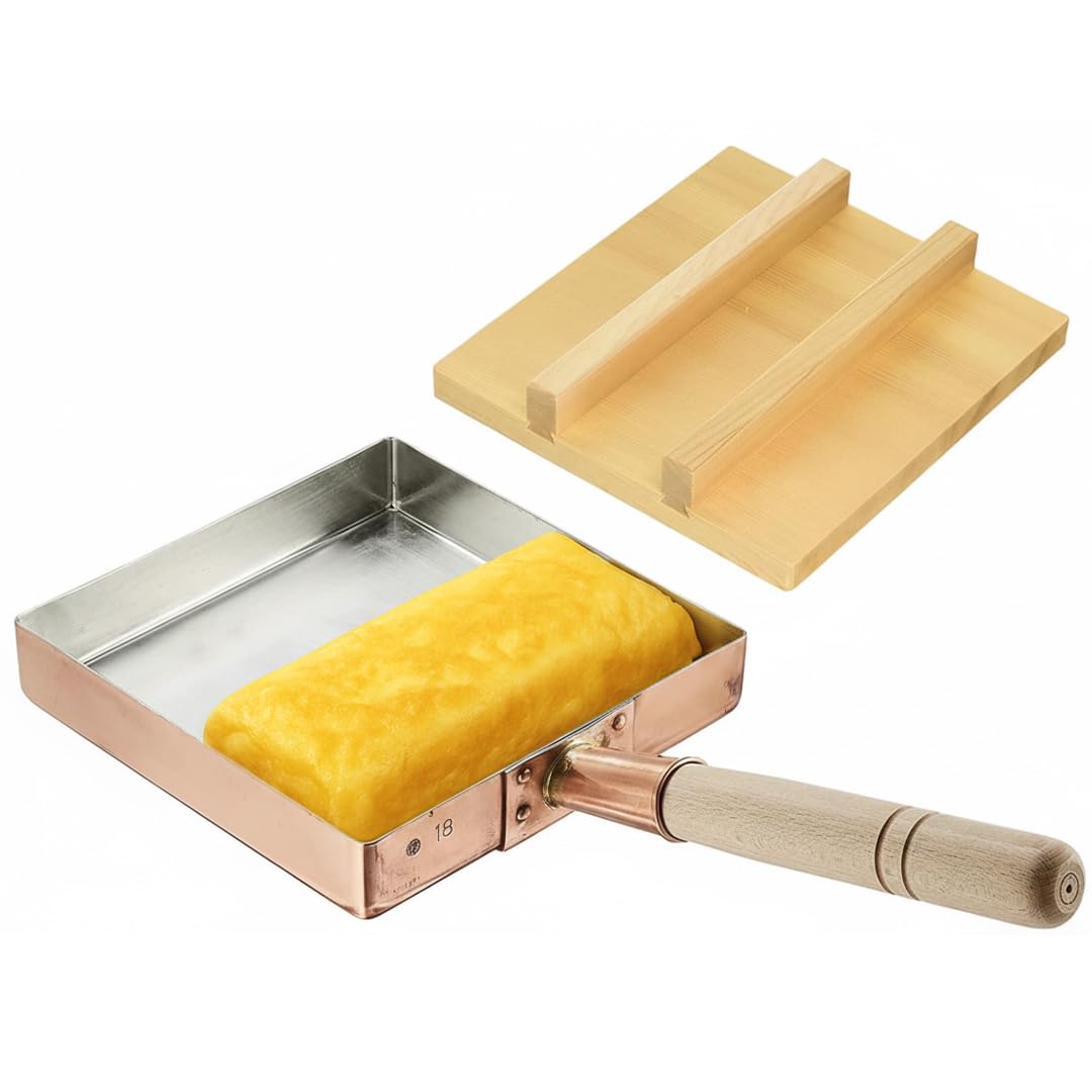 Amazon | TIKUSAN 日本製 玉子焼き オムレツ 銅鍋 木蓋付 24×24cm 角型