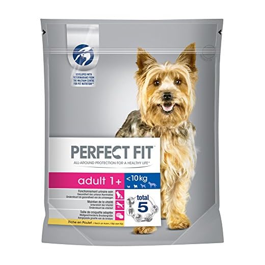 Perfect Fit Adult 1+ – Droog voer voor volwassenen honden onder 10 kg – Rijk aan kip – ondersteunt de vitaliteit van kleine honden – 5 x 825 g