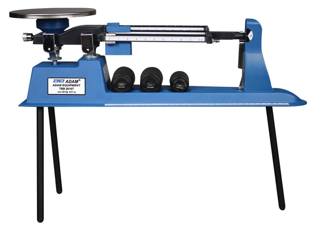 Adam Equipment aluminio Triple Beam equilibrio mecánico, 2.61kg Capacity, 0.1g Readability with Tare Beam, 1