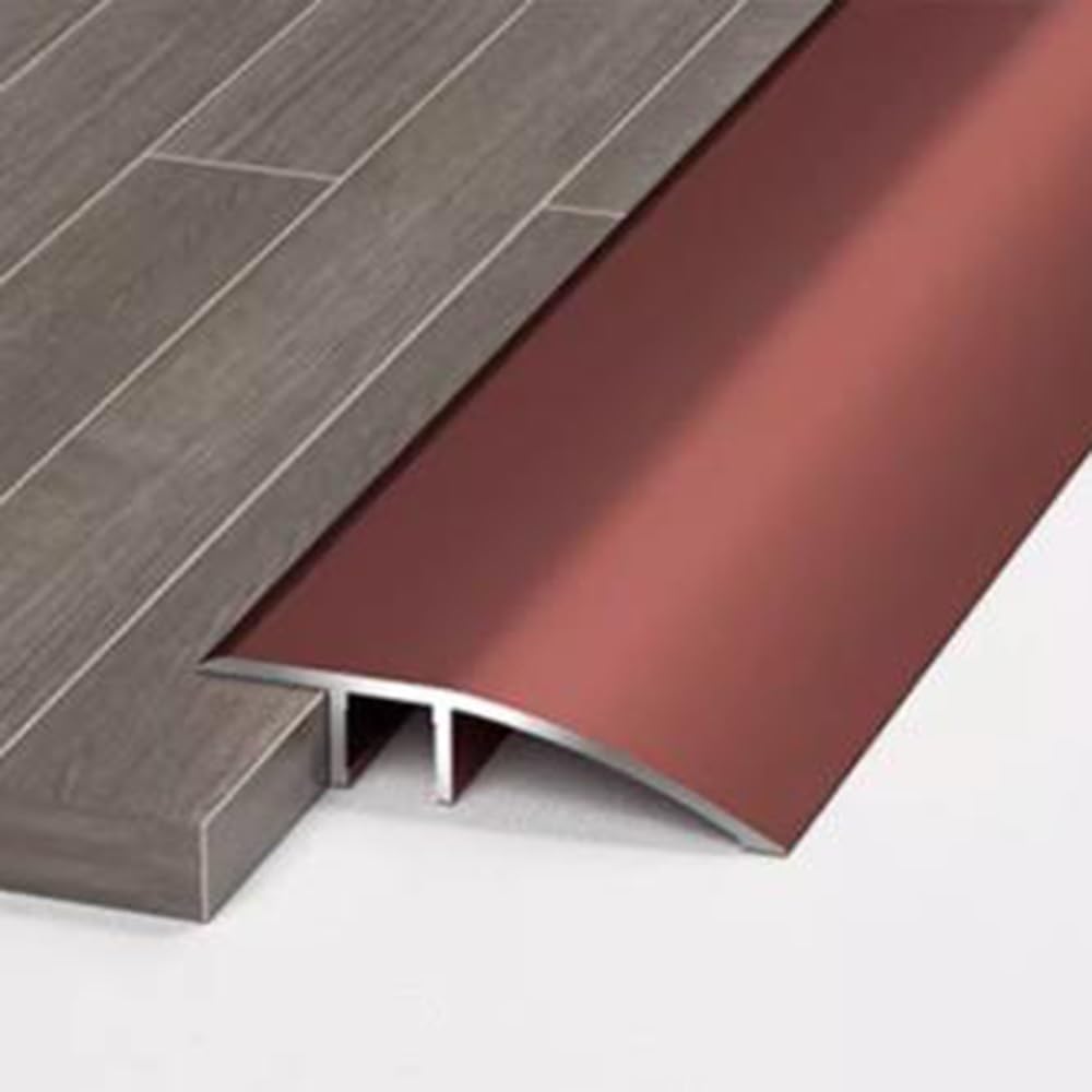 Floor Transition Strip 35.4in/90cm Threshold Strip Aluminum Transition Edging Trim Black Threshold Ramp for Joining Floor Gaps Carpet Tiles(Red)
