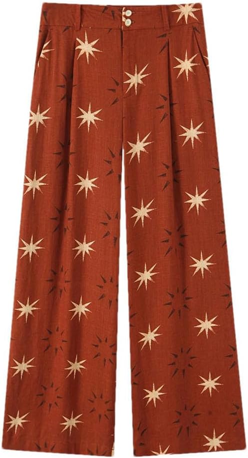 Women's Printed High-Waist Wide-Leg Pants