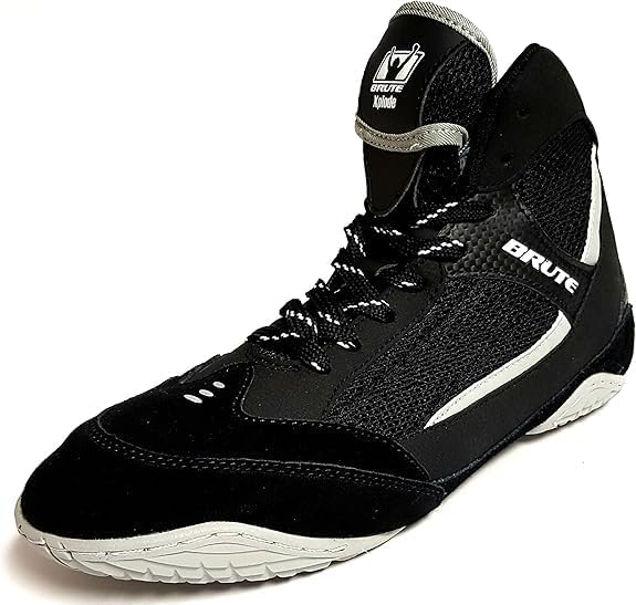 Brute Xplode Wrestling Shoe-Black-Silver-Men's 5-1/2