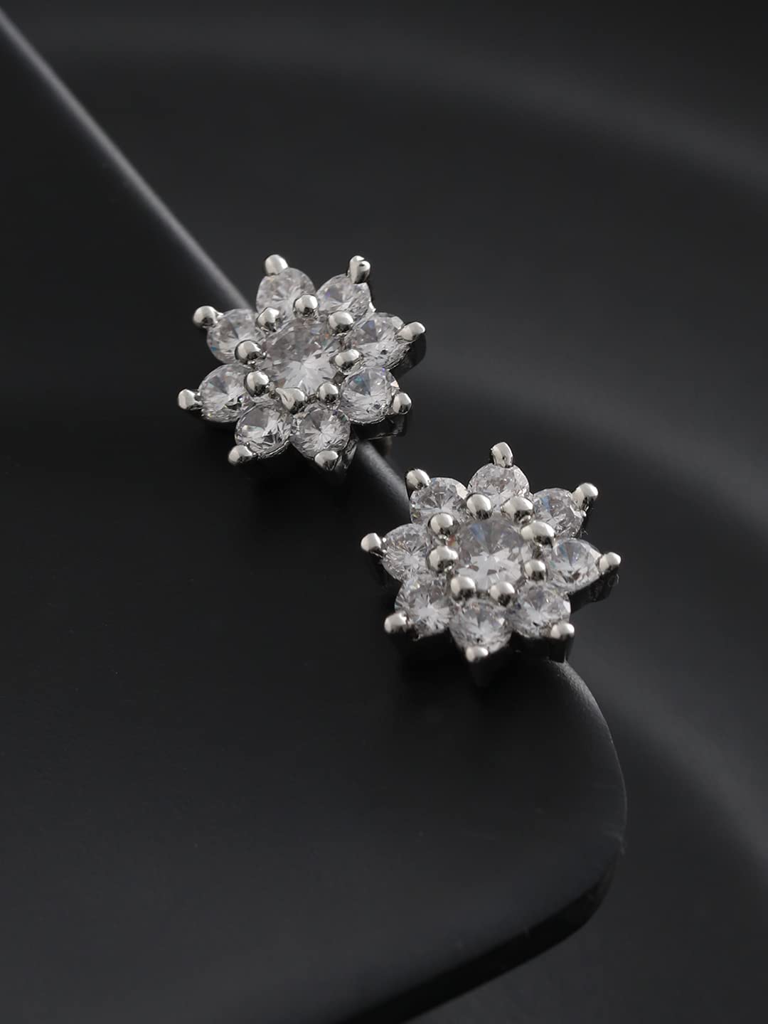 Women's Floral American Diamond Plated Earrings